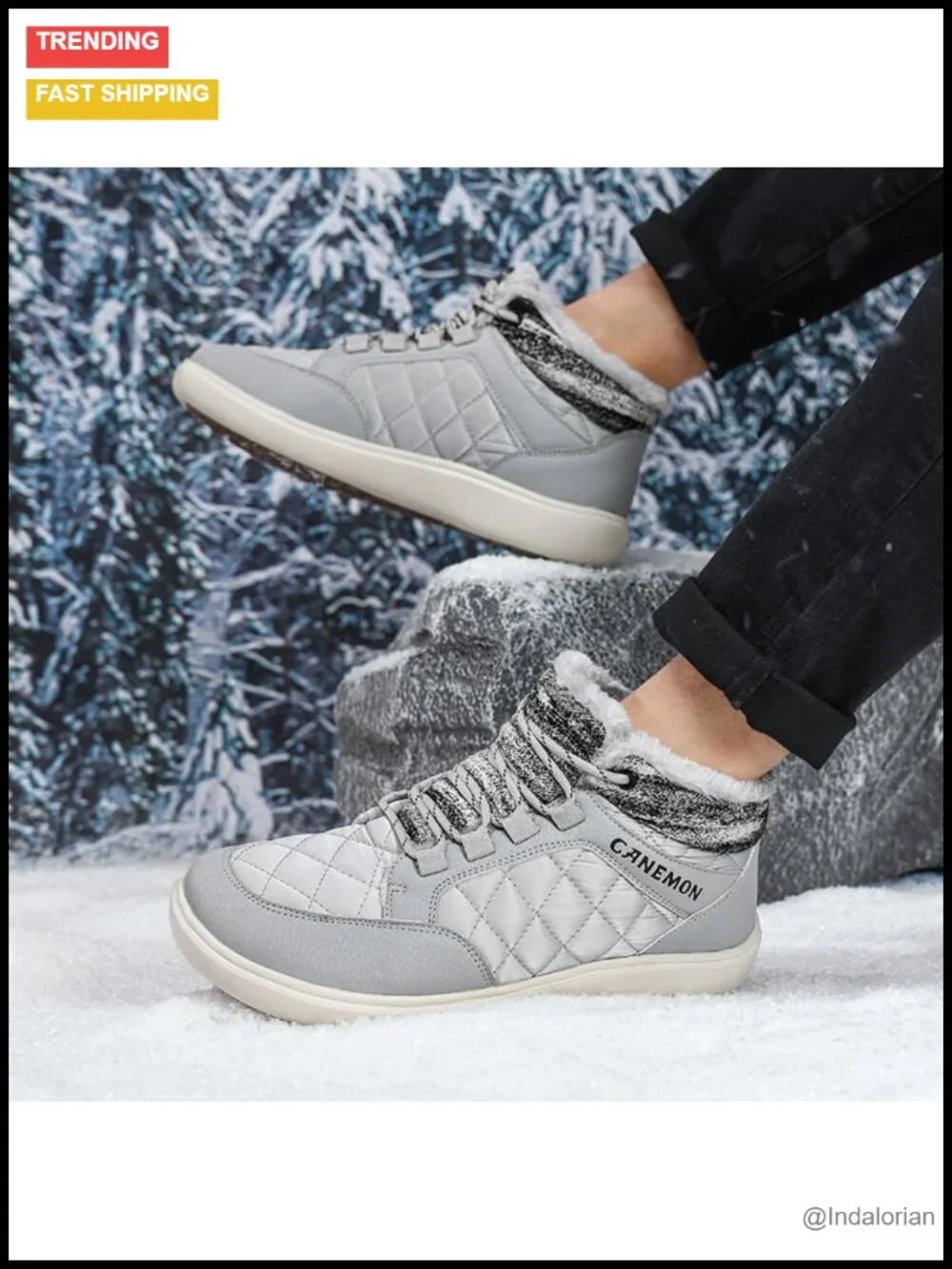 Wide Toe Box Winter Snow Boots Non Slip Ankle Booties Fur Lined Lightweight